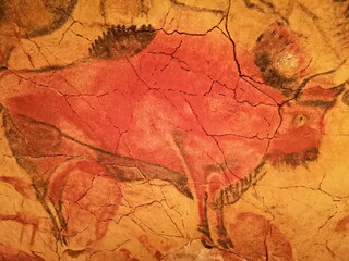 example of copies of cave paintings in the new Altamira cave