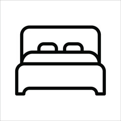 Double bed vector icon, on white background, eps 10.