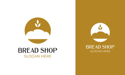 Simple bread logo design with wheat icon for bakery shop