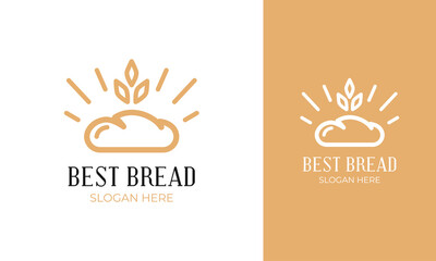 Fototapeta premium Minimal bread logo design for bakery shop symbol