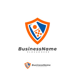 Naklejka premium Domino Shield logo vector template, Creative Domino logo design concepts