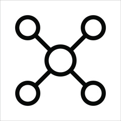 Social network. Action share in network. Business Connections. Social Media.Vector linear icon isolated on white background.