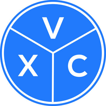 VXC letter logo design on white background. VXC  creative circle letter logo concept. VXC letter design.
