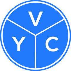 VYC letter logo design on white background. VYC  creative circle letter logo concept. VYC letter design.