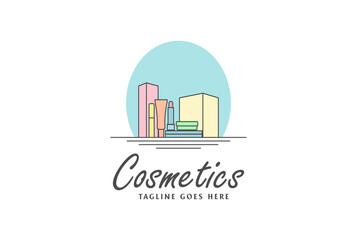 Obraz premium Colorful Beauty Woman Girl Cosmetic Care Logo Design Vector