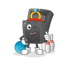 ring box play bowling illustration. character vector