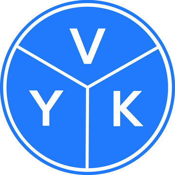 VYK letter logo design on white background. VYK  creative circle letter logo concept. VYK letter design.