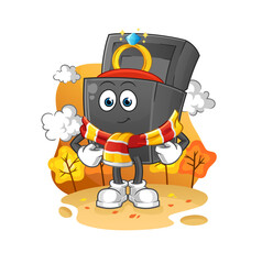 ring box in the autumn. cartoon mascot vector