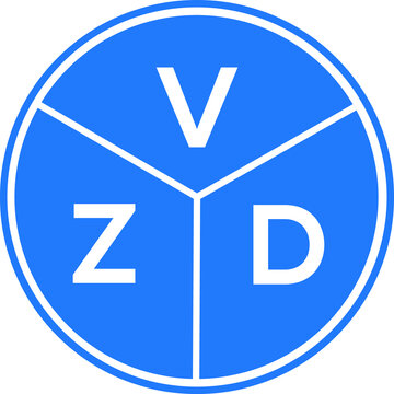 VZD letter logo design on white background. VZD  creative circle letter logo concept. VZD letter design.