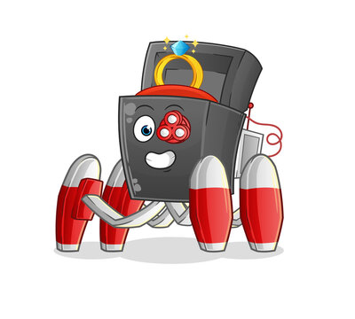 ring box future robot vector. cartoon character