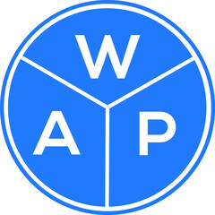 WAP letter logo design on black background. WAP  creative initials letter logo concept. WAP letter design.