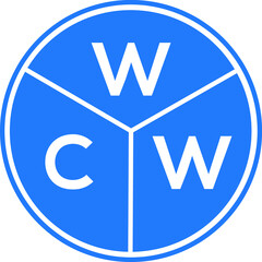 WCW letter logo design on black background. WCW  creative initials letter logo concept. WCW letter design.