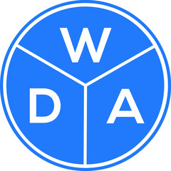 WDA letter logo design on white background. WDA  creative circle letter logo concept. WDA letter design.