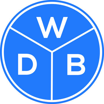 WDB letter logo design on white background. WDB  creative circle letter logo concept. WDB letter design.