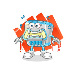 canned fish monster vector. cartoon character