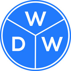 WDW letter logo design on white background. WDW  creative circle letter logo concept. WDW letter design.