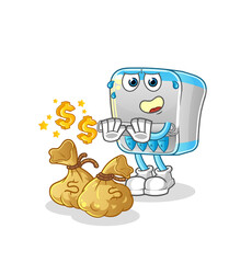 canned fish refuse money illustration. character vector