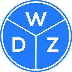 WDZ letter logo design on white background. WDZ  creative circle letter logo concept. WDZ letter design.