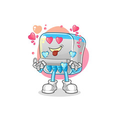 canned fish fallin love vector. cartoon character