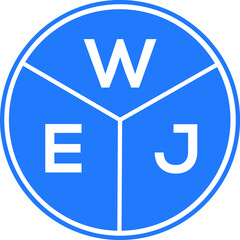 WEJ letter logo design on white background. WEJ  creative circle letter logo concept. WEJ letter design. - obrazy, fototapety, plakaty