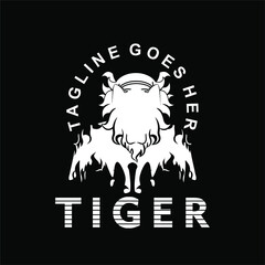 Tiger head logo vector design template