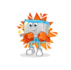 canned fish boxer character. cartoon mascot vector