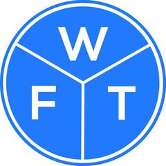 WFT letter logo design on white background. WFT  creative circle letter logo concept. WFT letter design.