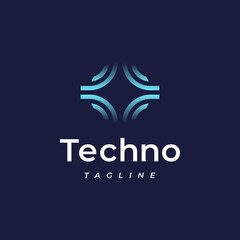 technology chip gradient colorful logo
