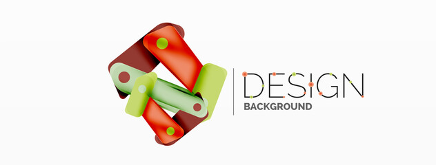 Tech minimal geometric wallpaper. Creative abstract background. Ribbon style stripes vector illustration for wallpaper banner background or landing page