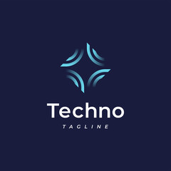 technology chip gradient colorful logo
