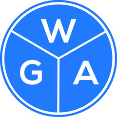 WGA letter logo design on white background. WGA  creative circle letter logo concept. WGA letter design.