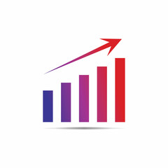 Graph Icon in trendy flat style isolated on white . Chart bar symbol for your web site design  logo  app  UI.