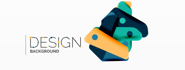 Tech minimal geometric wallpaper. Creative abstract background. Ribbon style stripes vector illustration for wallpaper banner background or landing page