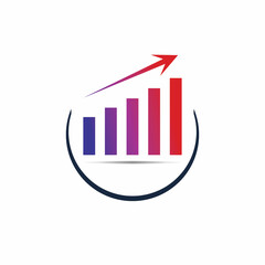 Graph Icon in trendy flat style isolated on white . Chart bar symbol for your web site design  logo  app  UI.