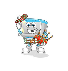 canned fish scottish with bagpipes vector. cartoon character