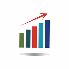 Graph Icon in trendy flat style isolated on white . Chart bar symbol for your web site design  logo  app  UI.