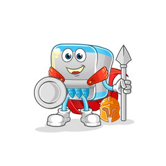 canned fish spartan character. cartoon mascot vector