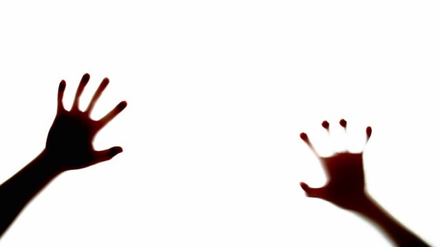 Abstract And Spooky Defocused Hand On White Background
