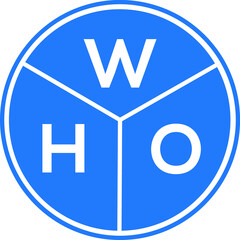 WHO letter logo design on black background. WHO  creative initials letter logo concept. WHO letter design.