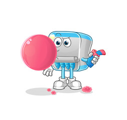 canned fish chewing gum vector. cartoon character