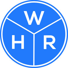 WHR letter logo design on black background. WHR  creative initials letter logo concept. WHR letter design.