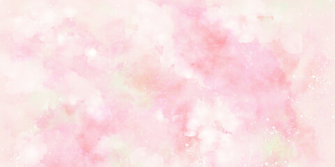 桜・いちごミルクのような抽象画 春の手描き背景テクスチャ