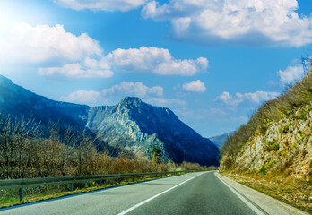 The main road in the canyon of the river Neretva
