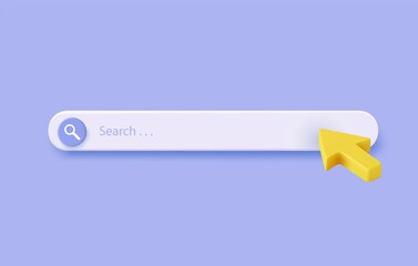 3d Search bar template for website.
