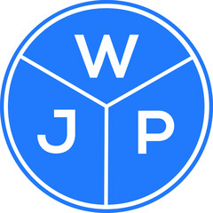 WJP letter logo design on white background. WJP  creative circle letter logo concept. WJP letter design.