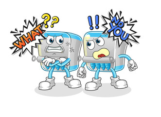 canned fish arguing each other cartoon vector