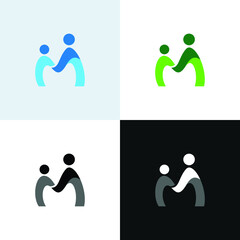 Obraz premium letter M logo - Mother and child logo - 