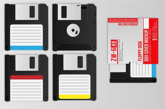 Floppy Disk Cover Mockup / Ai Illustrator / Editable