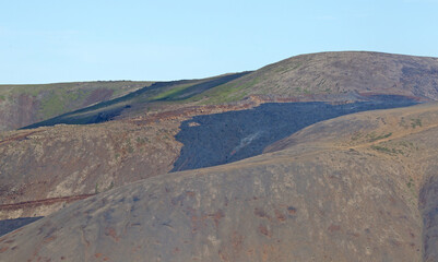 Closeup of the new lavafield of the volcano eruption at Fagradalsfjall
