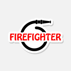 Firefighter icon sticker isolated on white background
